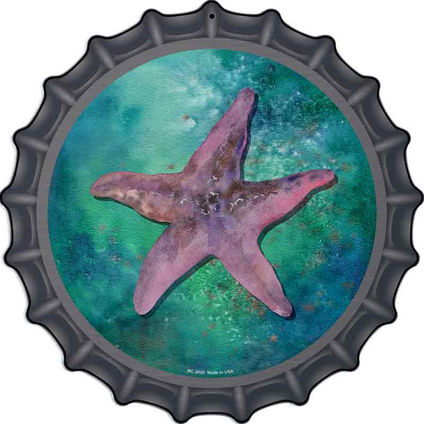 Starfish Aqua Wholesale Novelty Metal Bottle Cap Sign