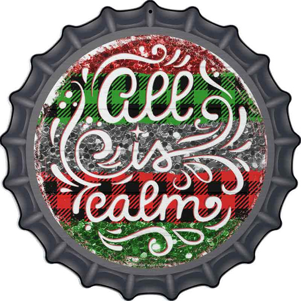 All Is Calm Christmas Wholesale Novelty Metal Bottle Cap Sign