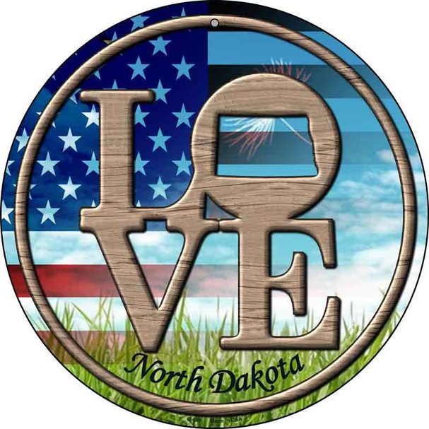 Love North Dakota Wholesale Novelty Metal Circular Sign