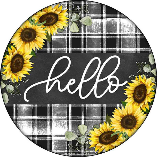 Hello Sunflowers Wholesale Novelty Metal Circle Sign