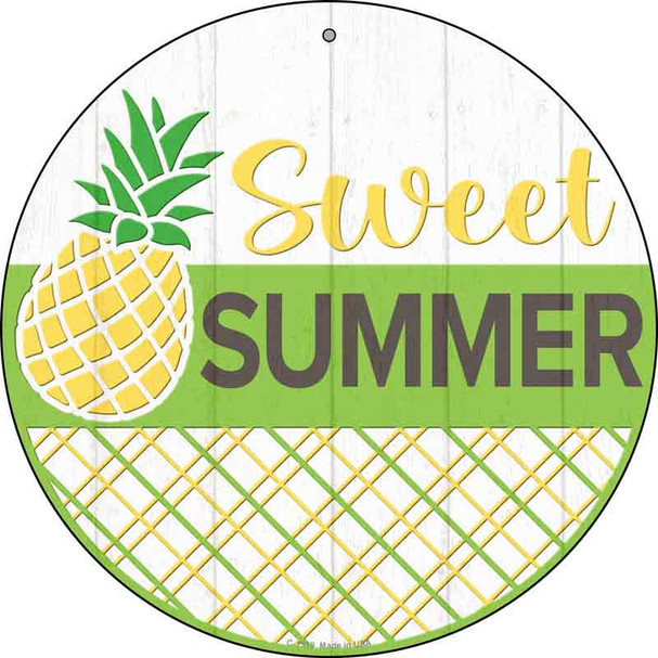 Sweet Summer Pineapple Wholesale Novelty Metal Circle Sign