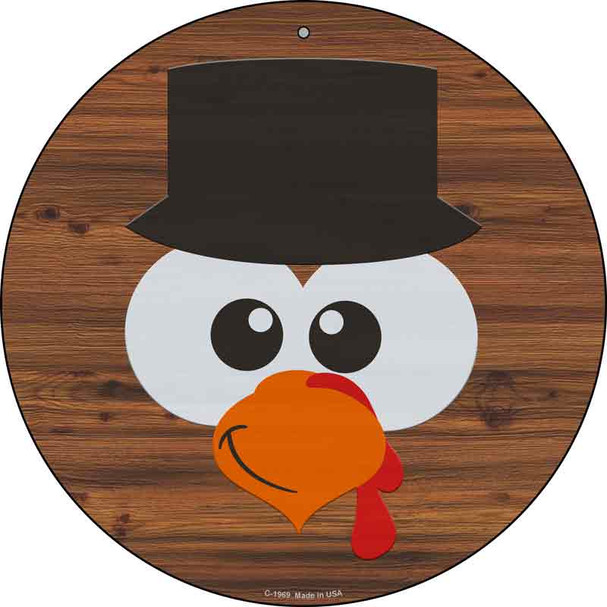 Turkey Face Top Hat Wholesale Novelty Metal Circle Sign