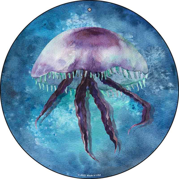 Jellyfish Blue Wholesale Novelty Metal Circle Sign