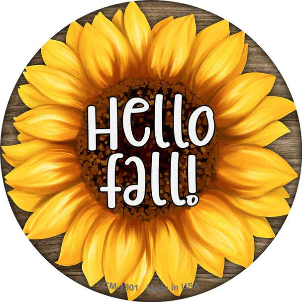 Hello Fall Sunflower Wholesale Novelty Circle Coaster Set of 4