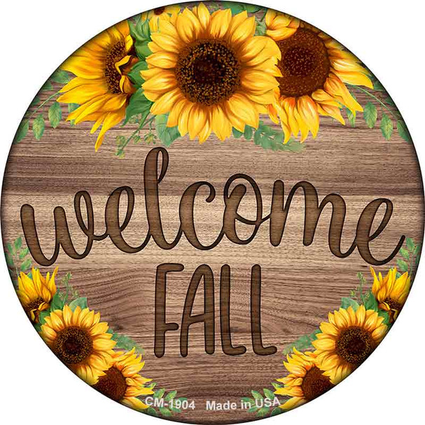 Welcome Fall Sunflowers Wholesale Novelty Circle Coaster Set of 4