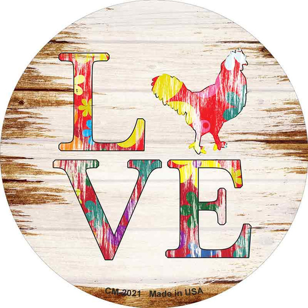 Love Colorful Chicken Wholesale Novelty Circle Coaster Set of 4