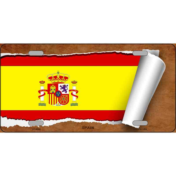 Spain Flag Scroll Wholesale Metal Novelty License Plate