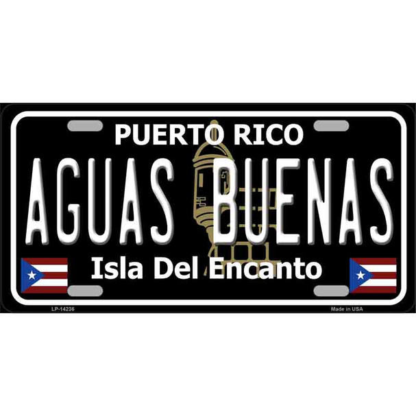 Aguas Buenas Puerto Rico Black Wholesale Novelty Metal License Plate