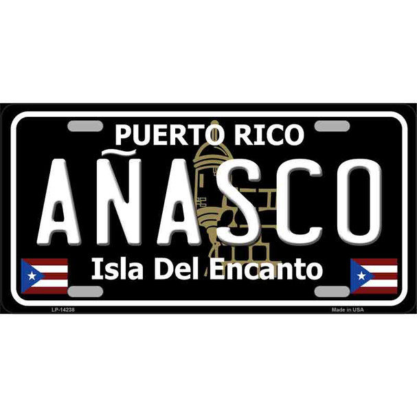 Anasco Puerto Rico Black Wholesale Novelty Metal License Plate