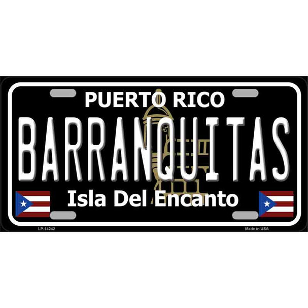 Barranquitas Puerto Rico Black Wholesale Novelty Metal License Plate