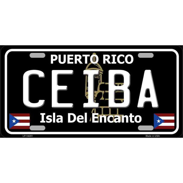 Ceiba Puerto Rico Black Wholesale Novelty Metal License Plate