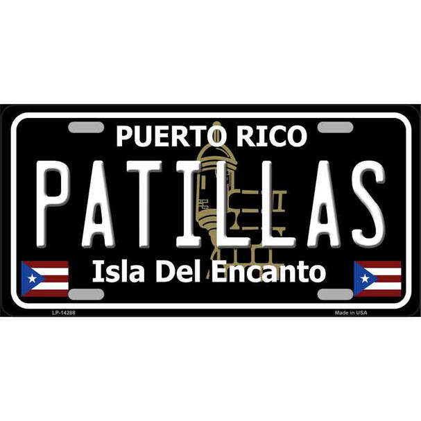 Patillas Puerto Rico Black Wholesale Novelty Metal License Plate