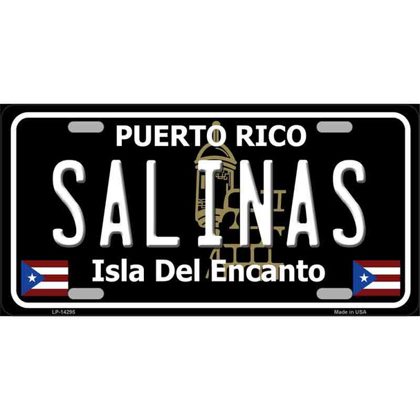 Salinas Puerto Rico Black Wholesale Novelty Metal License Plate