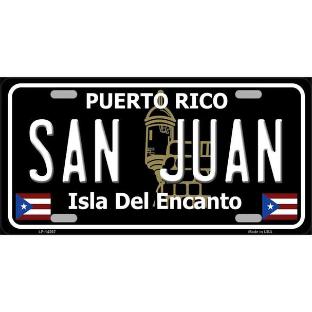 San Juan Puerto Rico Black Wholesale Novelty Metal License Plate