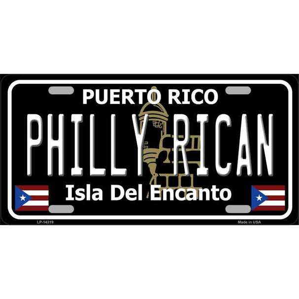 Philly Rican Puerto Rico Black Wholesale Novelty Metal License Plate