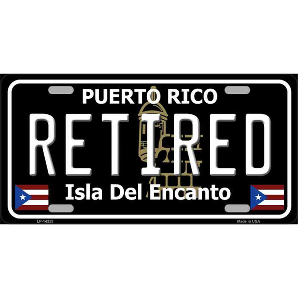 Retired Puerto Rico Black Wholesale Novelty Metal License Plate