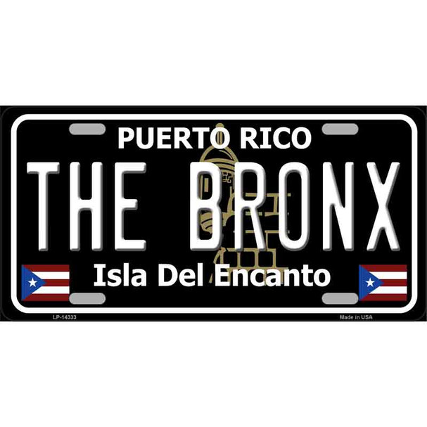 The Bronx Puerto Rico Black Wholesale Novelty Metal License Plate