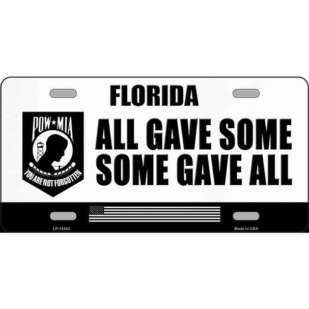 Florida POW MIA Some Gave All Wholesale Novelty Metal License Plate