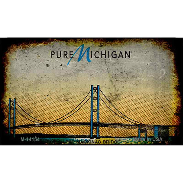 Pure Michigan Mackinac Bridge Rusty Wholesale Novelty Metal Magnet