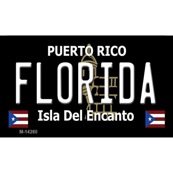 Florida Puerto Rico Black Wholesale Novelty Metal Magnet