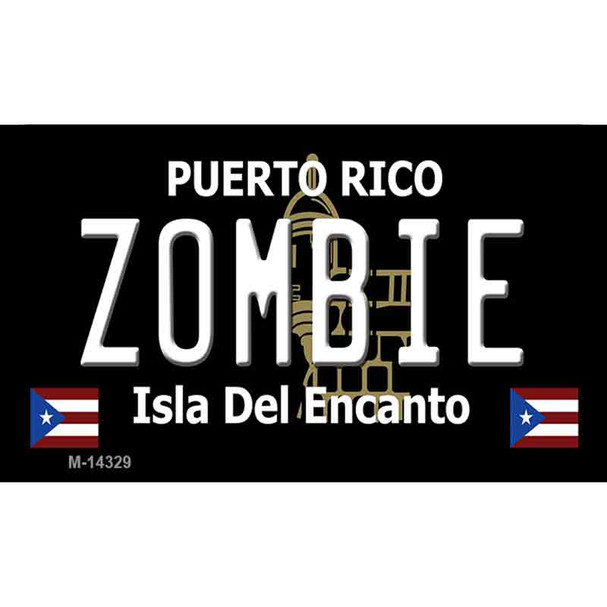 Zombie Puerto Rico Black Wholesale Novelty Metal Magnet