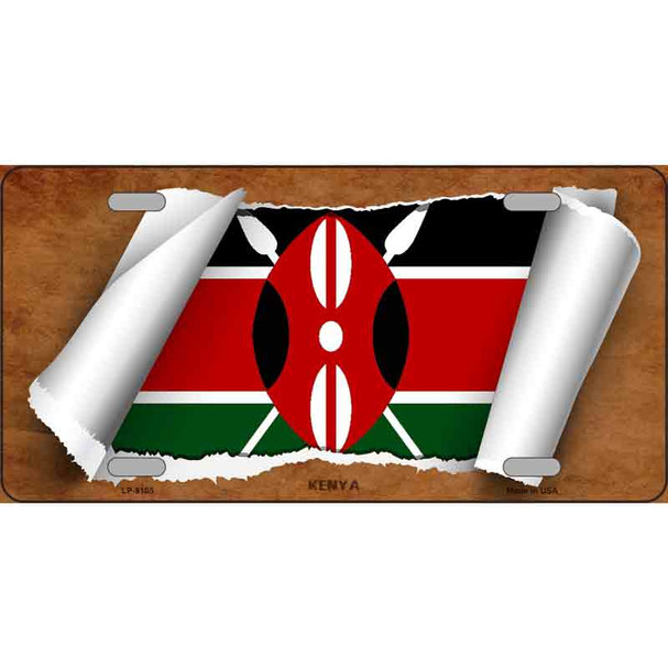 Kenya Flag Scroll Wholesale Metal Novelty License Plate