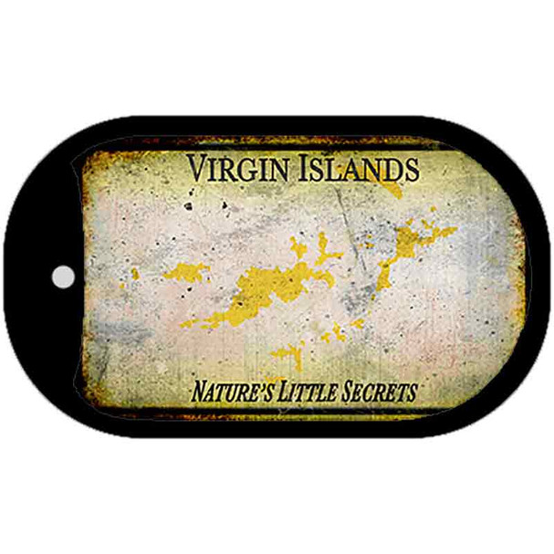 Virgin Islands Rusty Blank Wholesale Novelty Metal Dog Tag Necklace