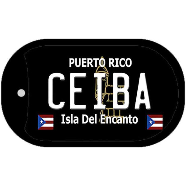 Ceiba Puerto Rico Black Wholesale Novelty Metal Dog Tag Necklace