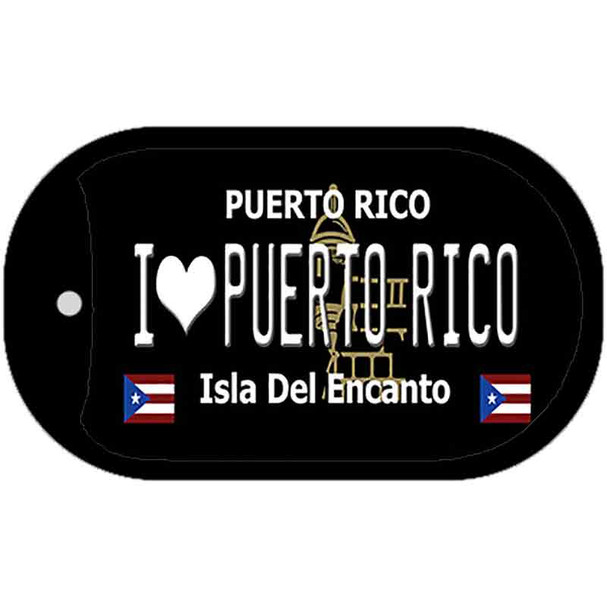 I Love Puerto Rico Black Wholesale Novelty Metal Dog Tag Necklace