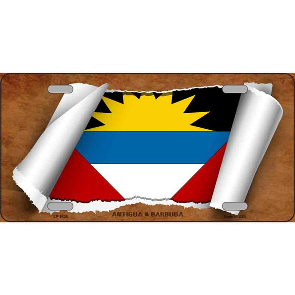 Antigua & Barbuda Flag Scroll Wholesale Metal Novelty License Plate