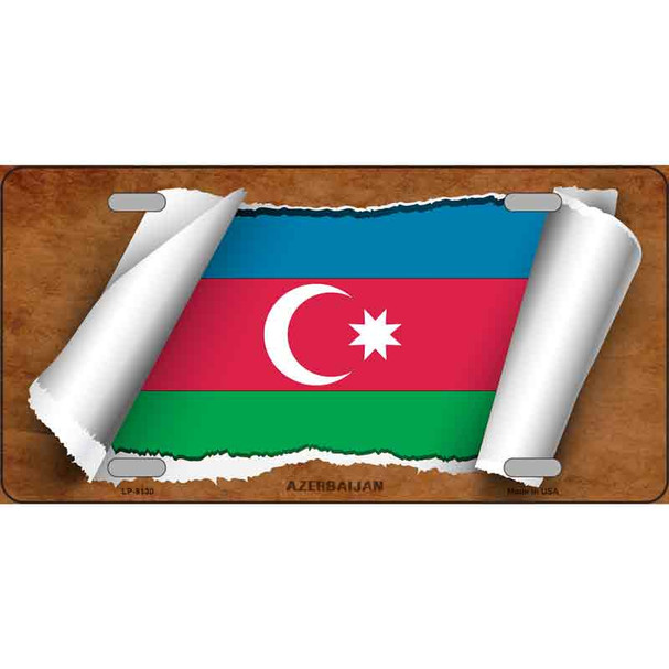 Azerbaijan Flag Scroll Wholesale Metal Novelty License Plate