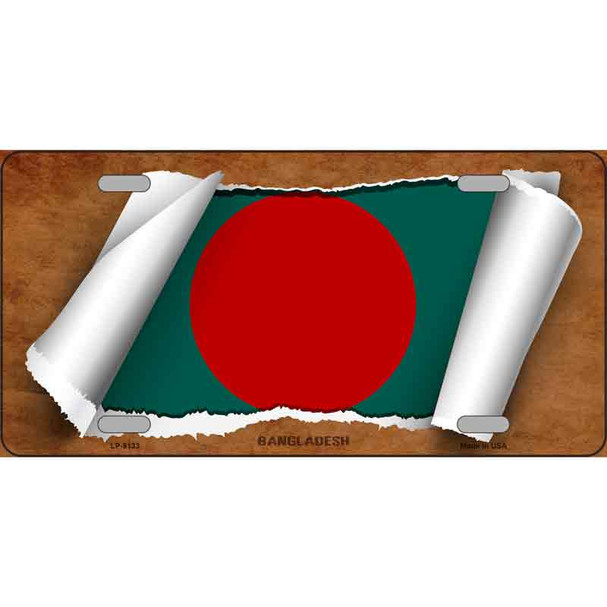 Bangladesh Flag Scroll Wholesale Metal Novelty License Plate