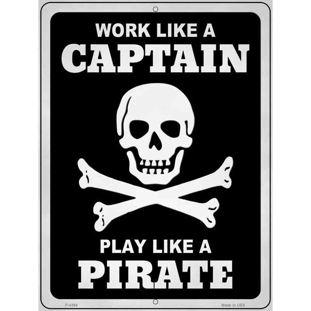 Play Like A Pirate Skull Wholesale Novelty Metal Parking Sign