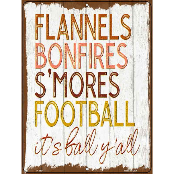 Flannels Bonfires Smores Wholesale Novelty Metal Parking Sign