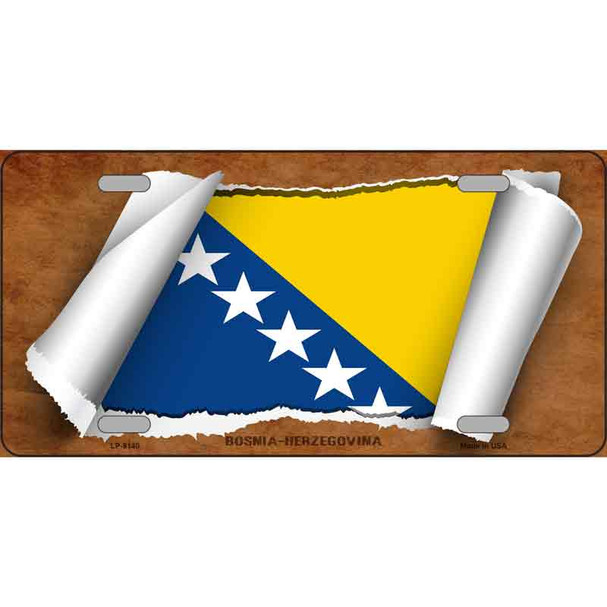 Bosnia-Herzegovina Flag Scroll Wholesale Metal Novelty License Plate