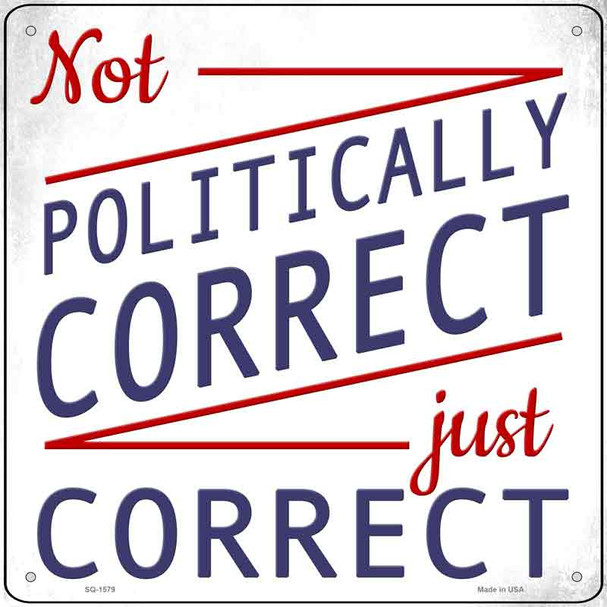 Not Politically Correct Just Correct Wholesale Novelty Metal Square Sign