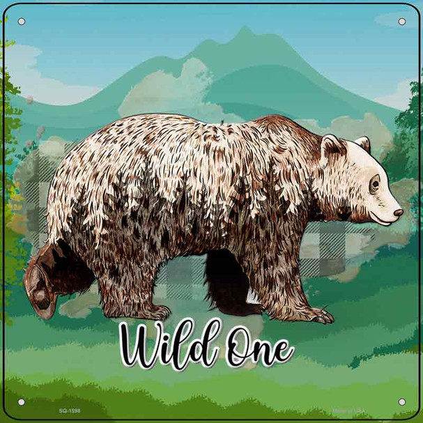 Wild One Bear Wholesale Novelty Metal Square Sign