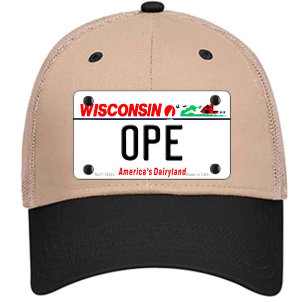 Ope Wisconsin Wholesale Novelty License Plate Hat