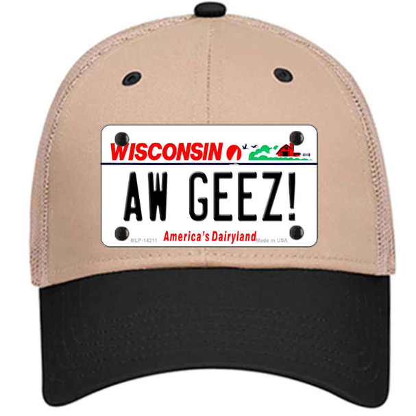 Aw Geez Wisconsin Wholesale Novelty License Plate Hat