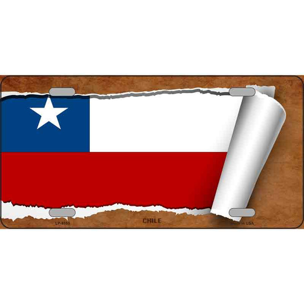 Chile Flag Scroll Wholesale Metal Novelty License Plate