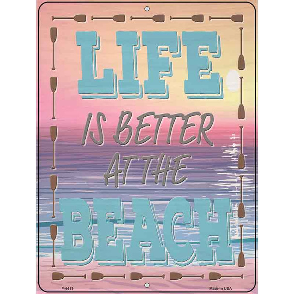 Life is Better at the Beach Sunset Wholesale Novelty Metal Parking Sign
