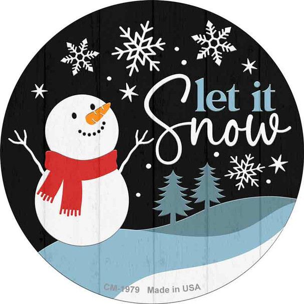 Snowman Let It Snow Wholesale Novelty Circle Coaster Set of 4