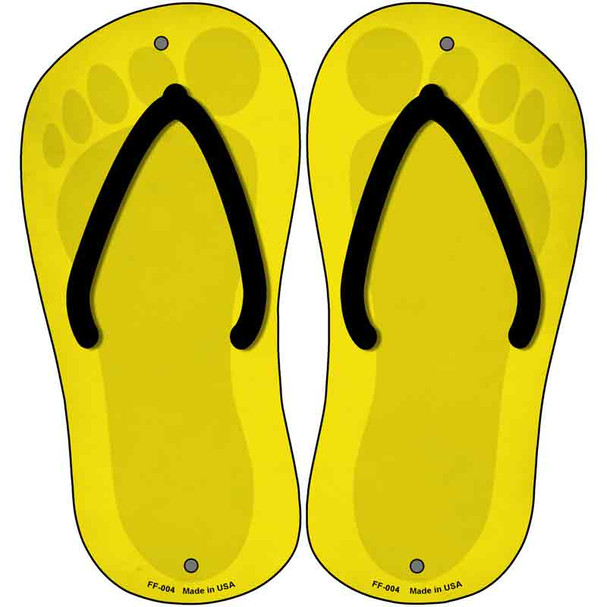 Yellow Solid Wholesale Novelty Metal Flip Flops (Set of 2)