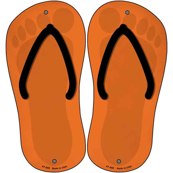 Orange Solid Wholesale Novelty Metal Flip Flops (Set of 2)