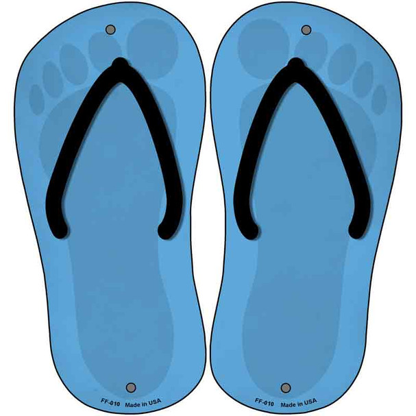 Light Blue Solid Wholesale Novelty Metal Flip Flops (Set of 2)