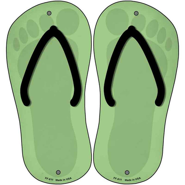 Lime Green Solid Wholesale Novelty Metal Flip Flops (Set of 2)