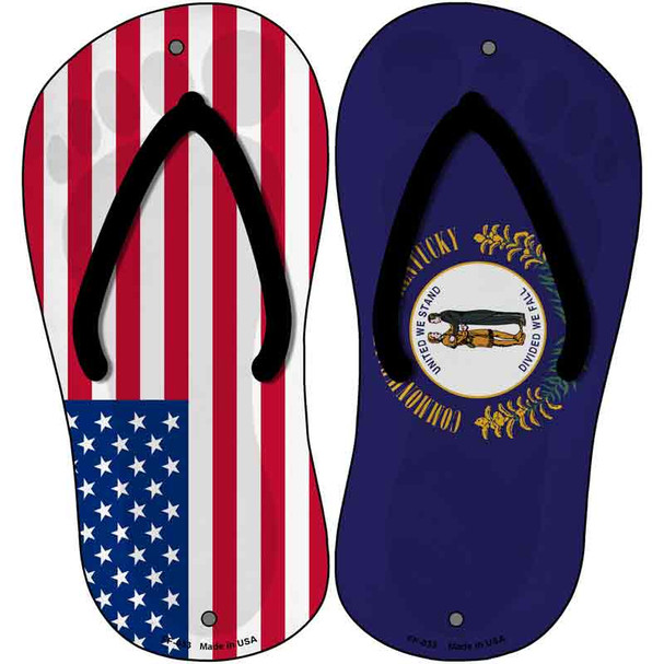 USA|Kentucky Flag Wholesale Novelty Metal Flip Flops (Set of 2)