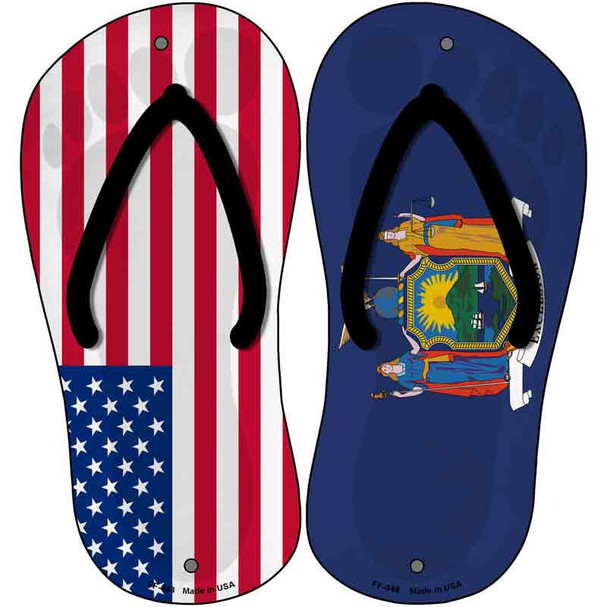 USA|New York Flag Wholesale Novelty Metal Flip Flops (Set of 2)