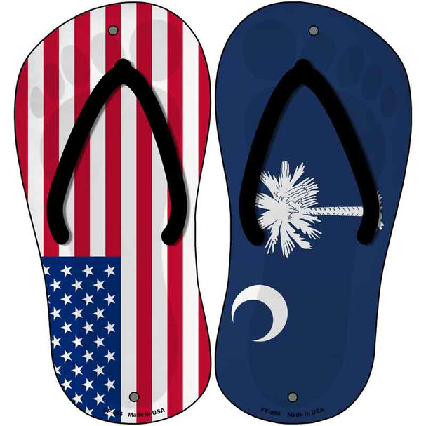 USA|South Carolina Flag Wholesale Novelty Metal Flip Flops (Set of 2)