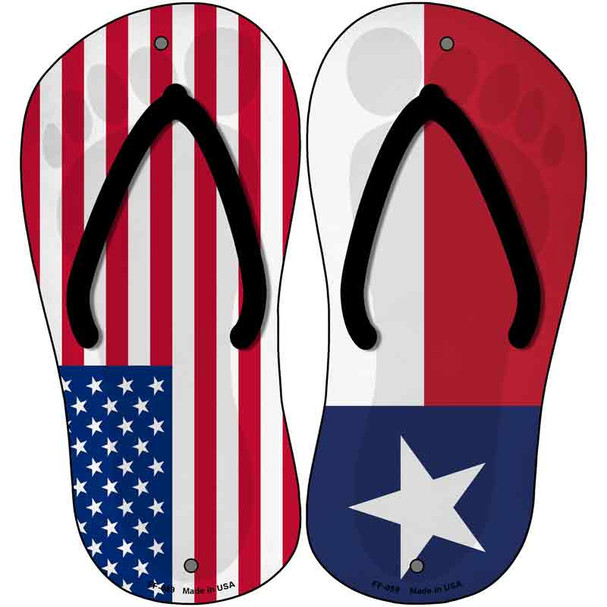 USA|Texas Flag Wholesale Novelty Metal Flip Flops (Set of 2)